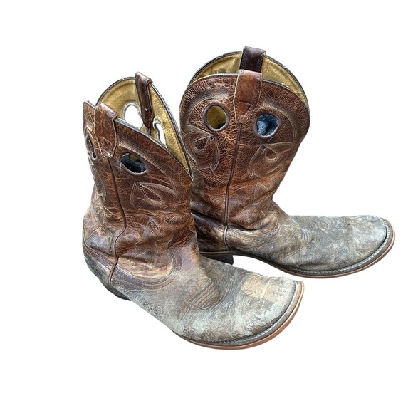 Boulet Distressed Brown Western Cowboy Boots Sz 10 Men’s l Vtg Leather Worn Out - Picture 3 of 7